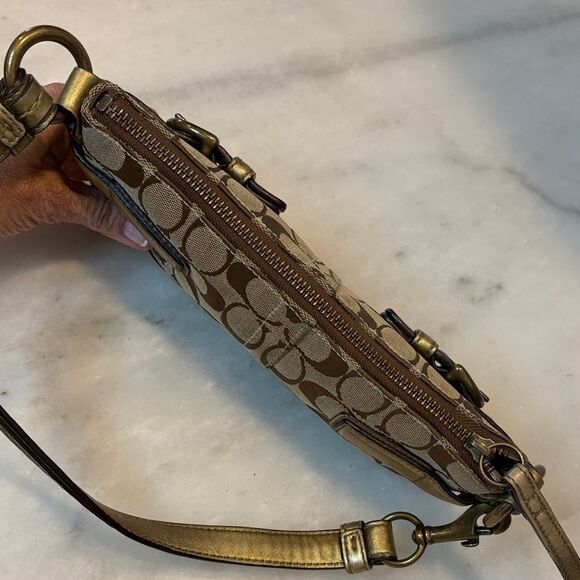 Coach Y2K Jacquard Signature Logo Double Buckle Baguette Mini Bag 🔥 - Picture 11 of 16